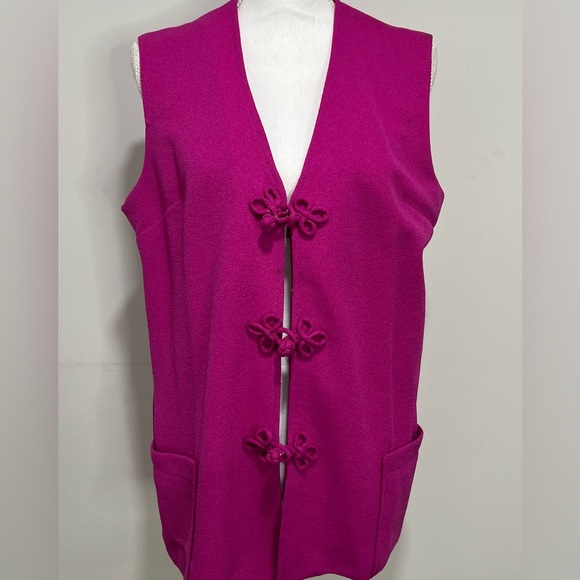 Vintage 70s/80s Devon Magenta Vest - Picture 1 of 16